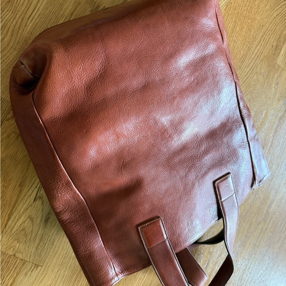 Elegant Work Leather Tote Bag - Chestnut - Picture 4 of 12